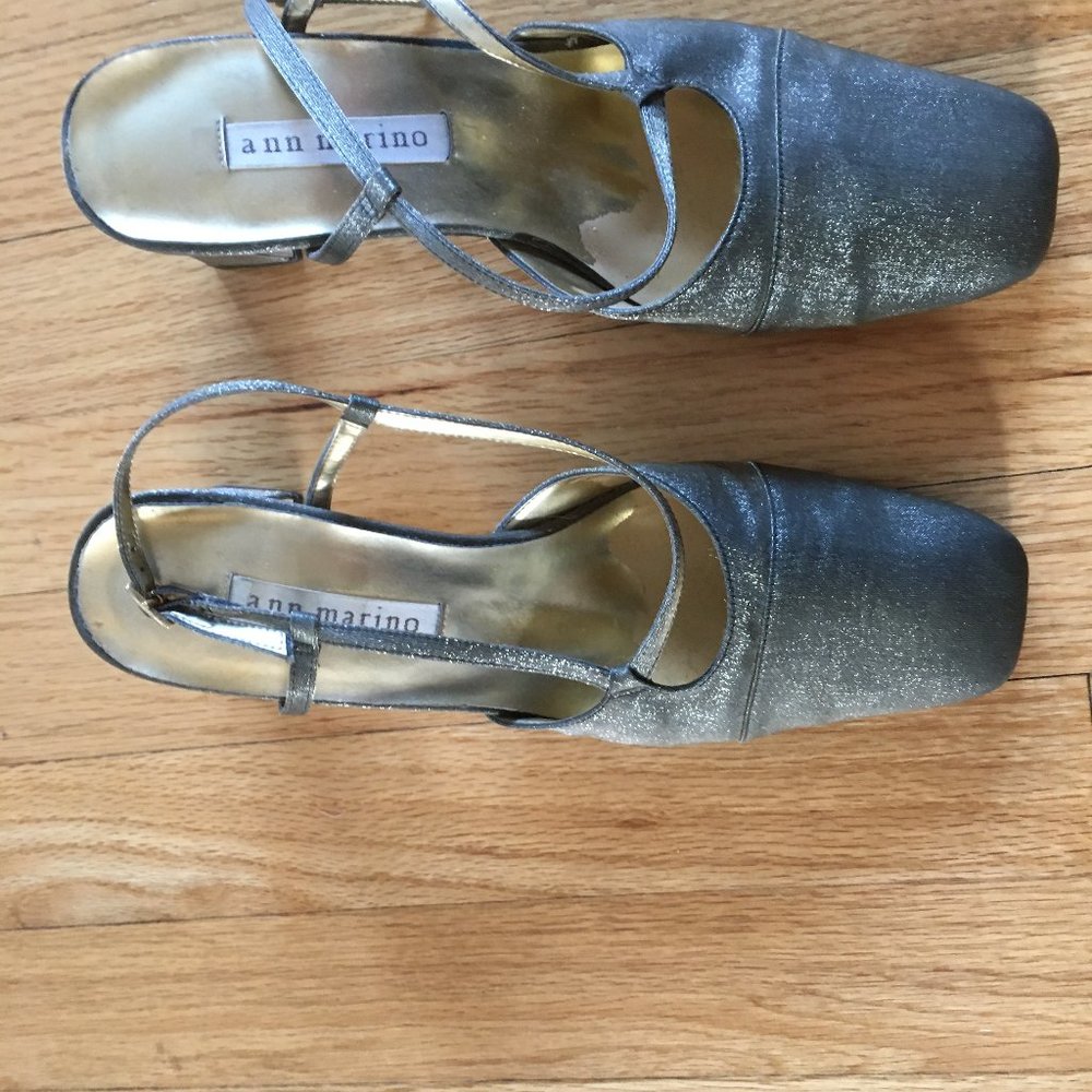 Glittery, gold shoes
